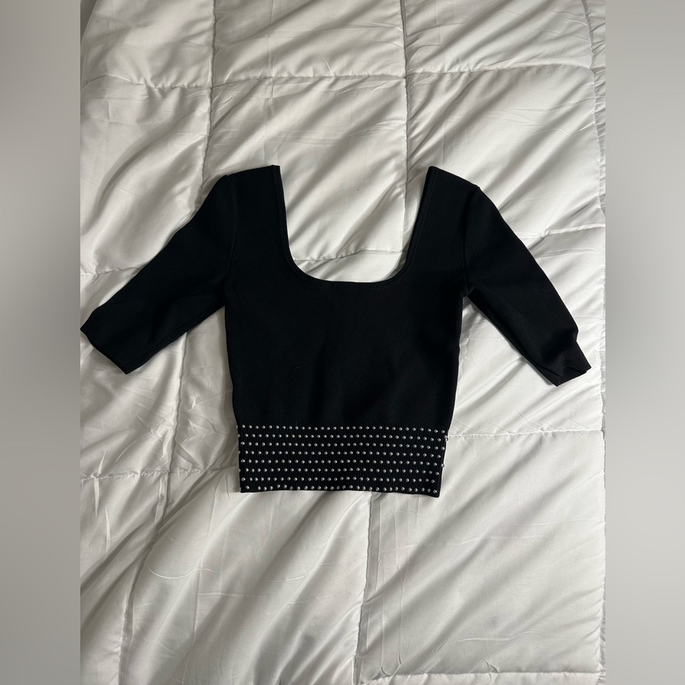 Bershka black crop top